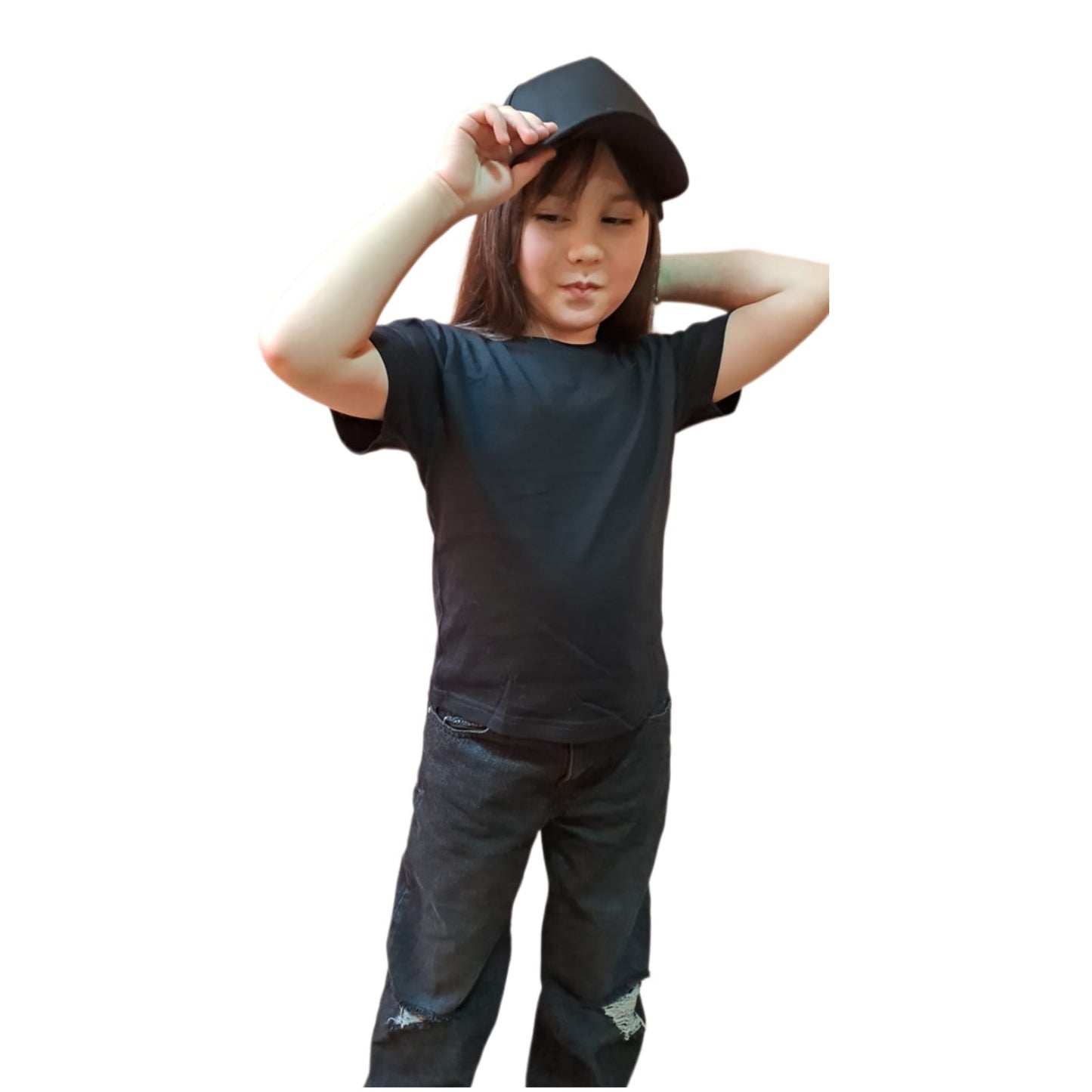 Poleras unisex de algodon de Niños Negra