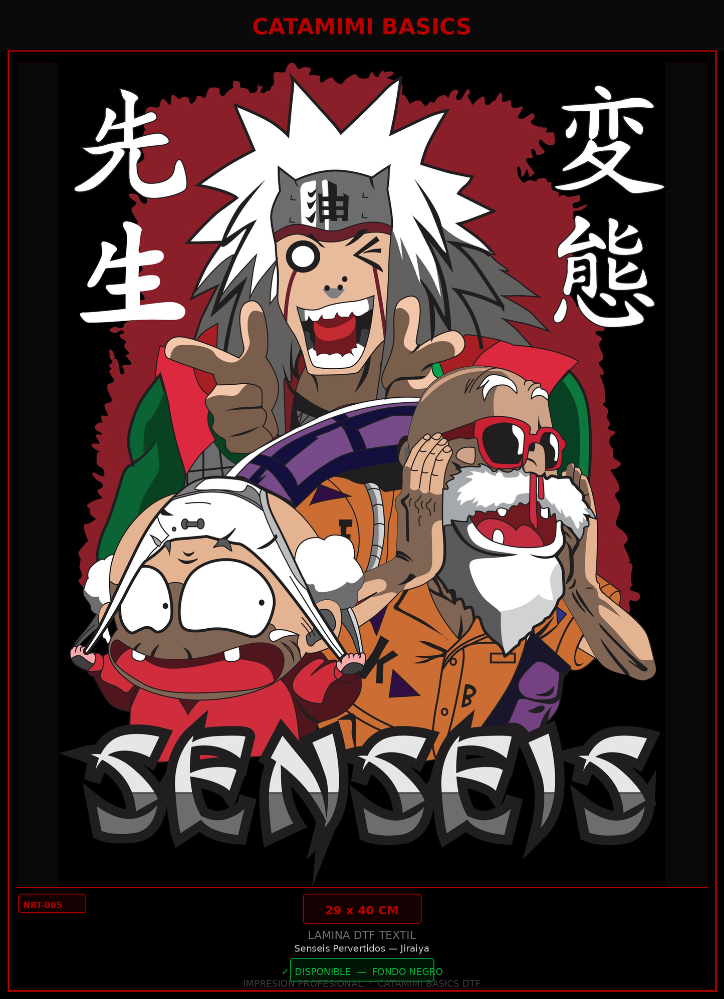 Lámina DTF — Senseis Pervertidos — Jiraiya (NRT-005)