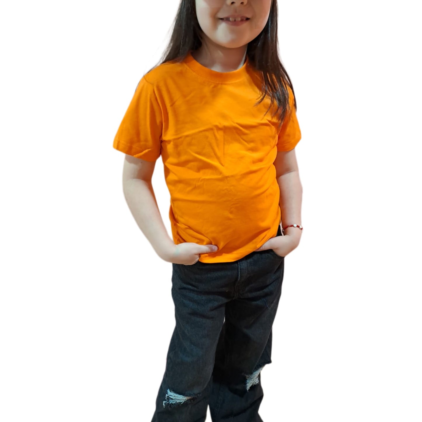 Poleras unisex de algodon de Niños Naranjo