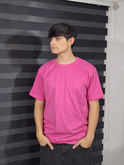 Polera Unisex 100% Algodón Premium Fucsia