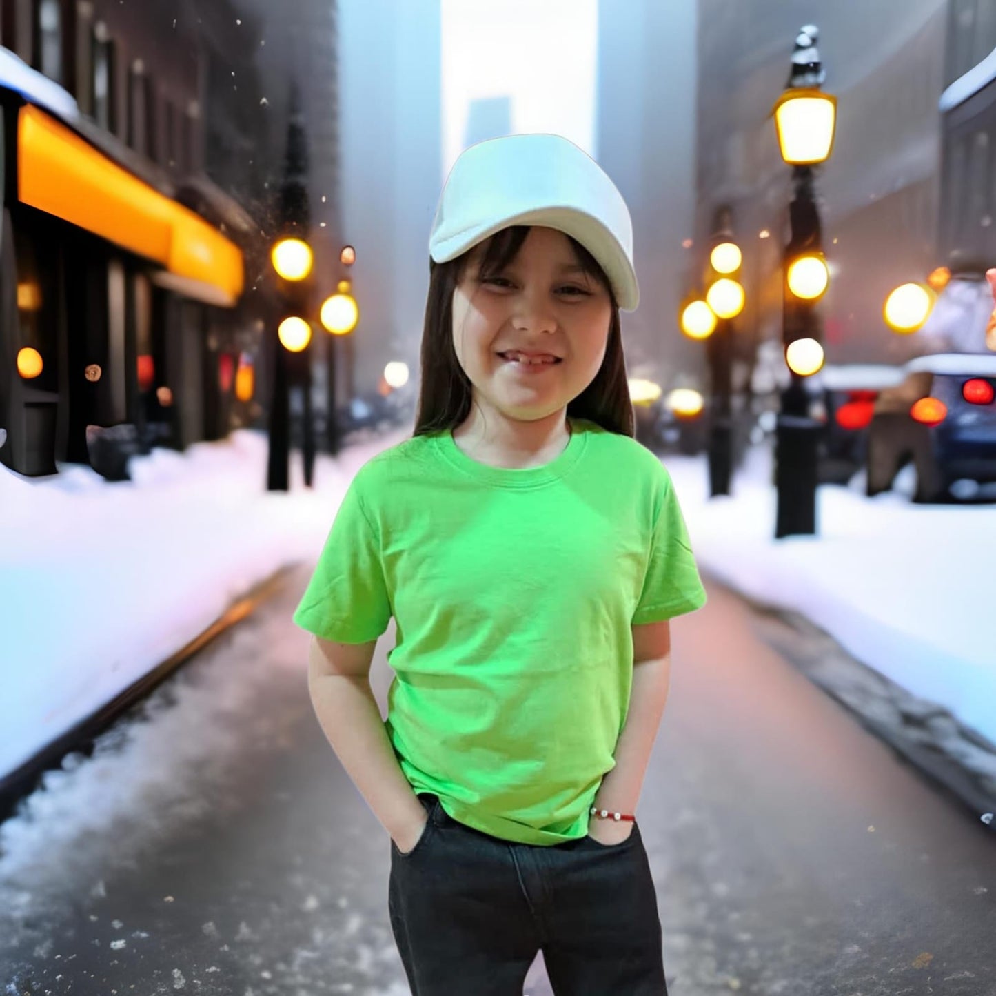 Poleras unisex de algodon de Niños Verde Limon