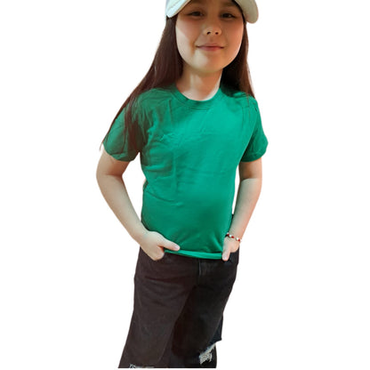 Poleras unisex de algodon de Niños Verde Cata