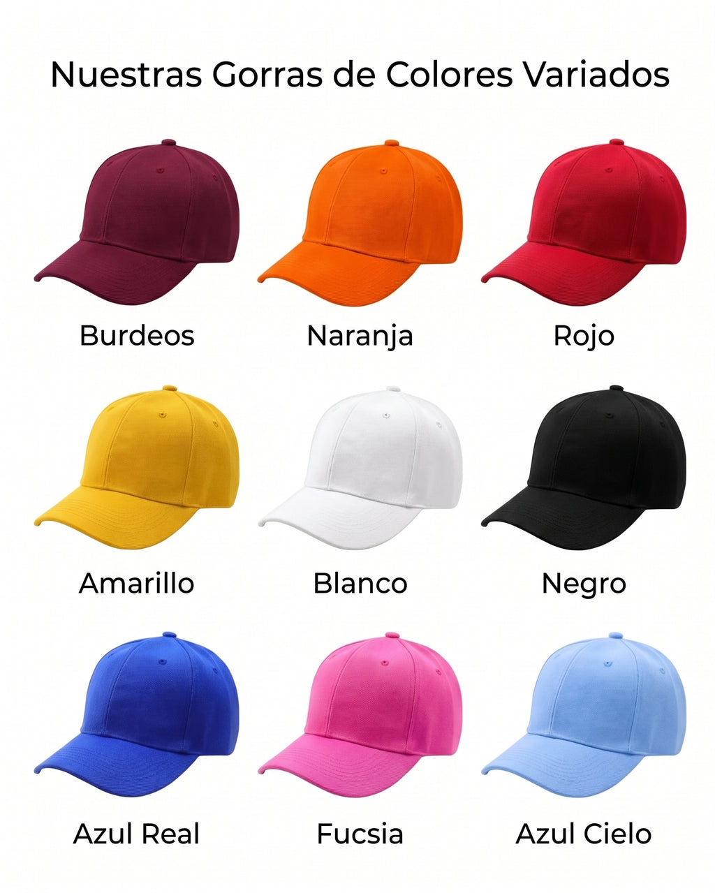 Gorra Velcro 6 Paneles por Mayor para Estampar y Bordar