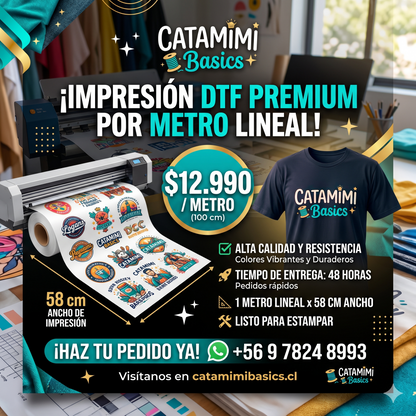¡IMPRESIÓN DTF PREMIUM POR 1 METRO!
