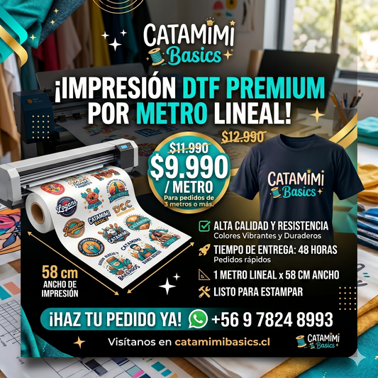¡IMPRESIÓN DTF PREMIUM POR 3 METROS