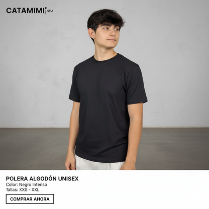 Polera Unisex 100% Algodón Premium Negra