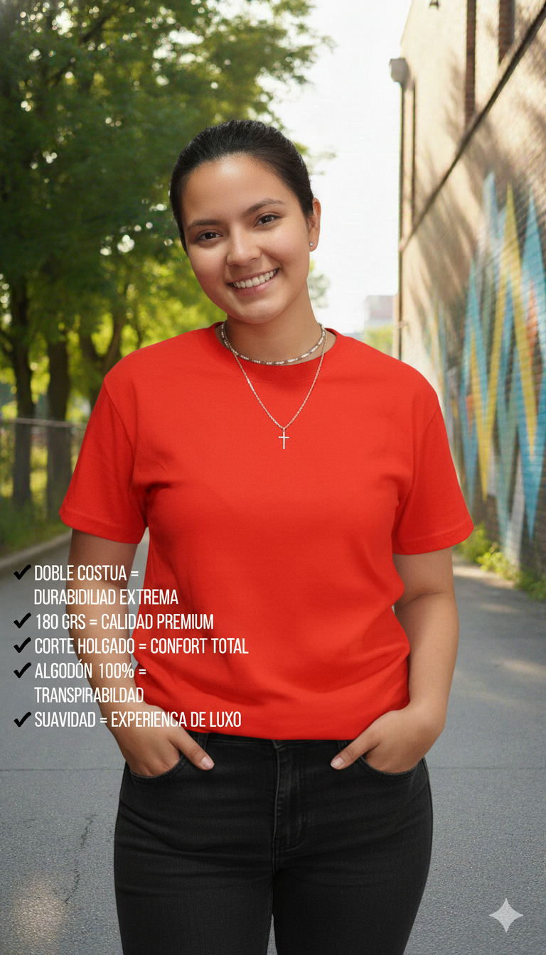 Polera Unisex 100% Algodón Premium Roja