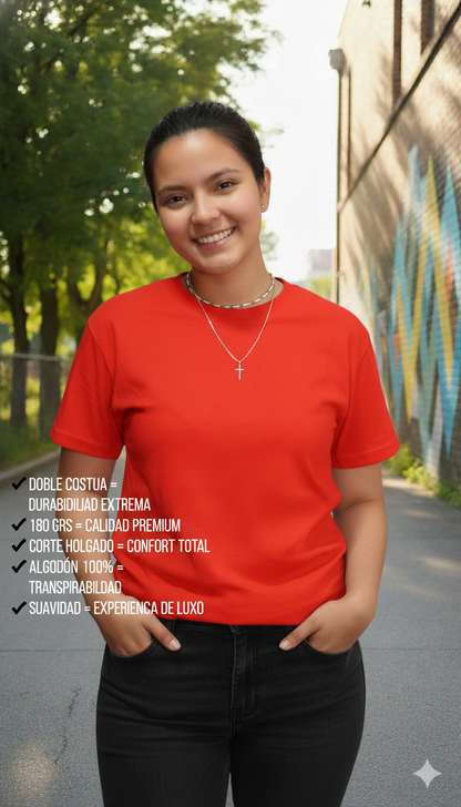 Polera Unisex 100% Algodón Premium Roja