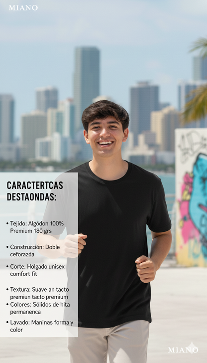 Polera Unisex 100% Algodón Premium Negra