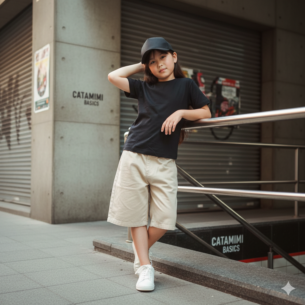 Poleras unisex de algodon de Niños Negra