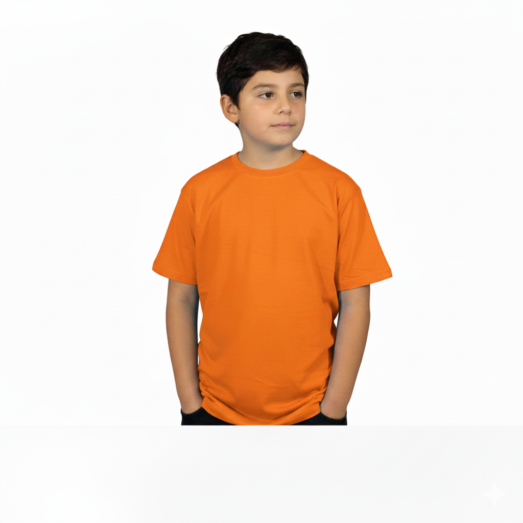Poleras unisex de algodon de Niños Naranjo