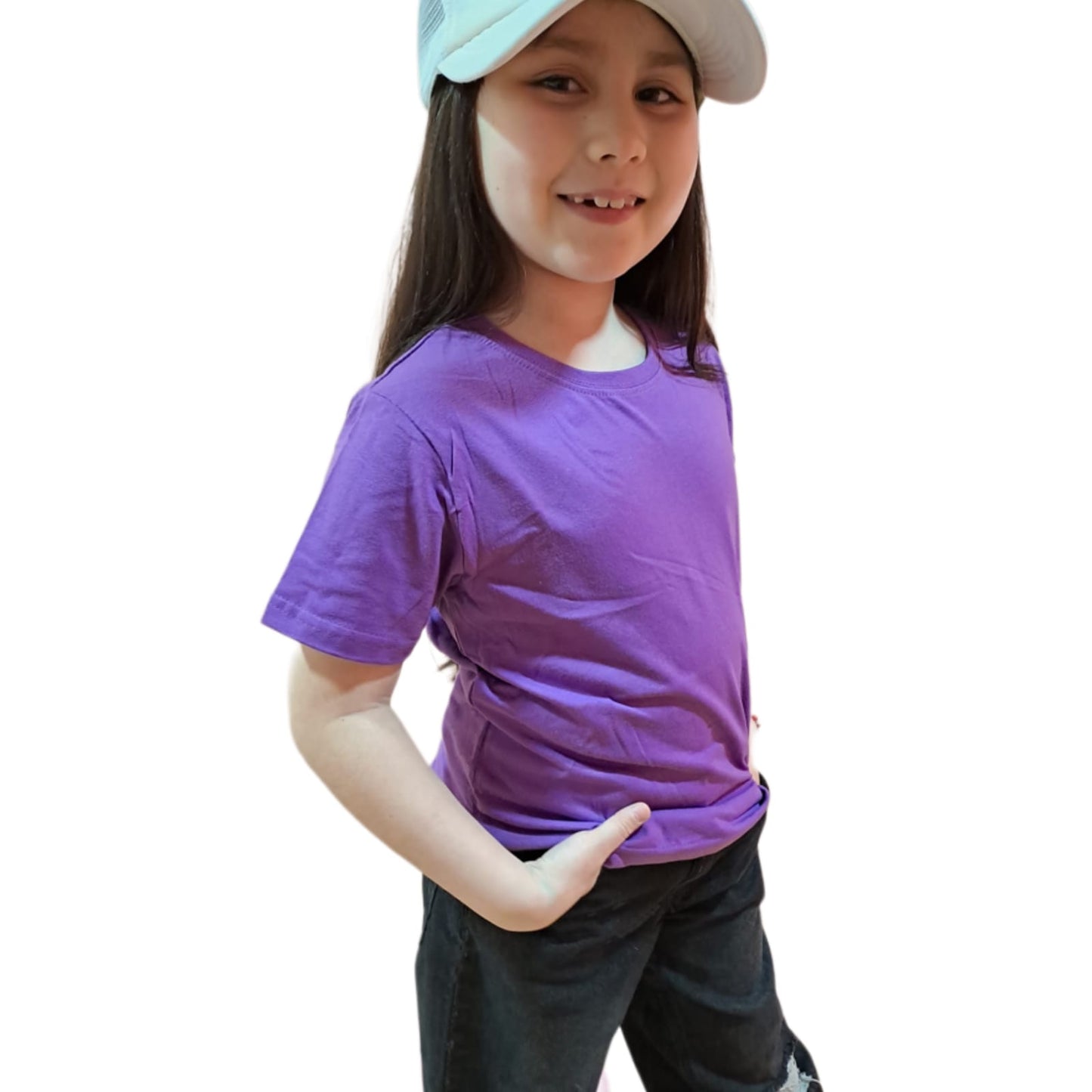 Poleras unisex de algodon de Niños Lila