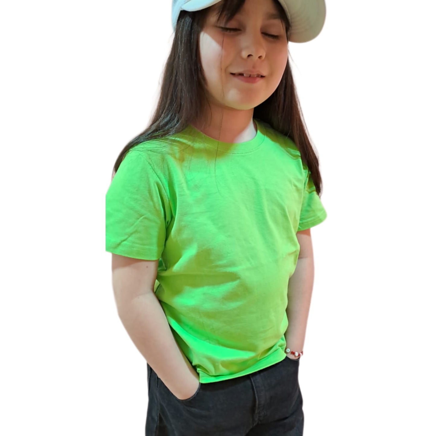 Poleras unisex de algodon de Niños Verde Limon