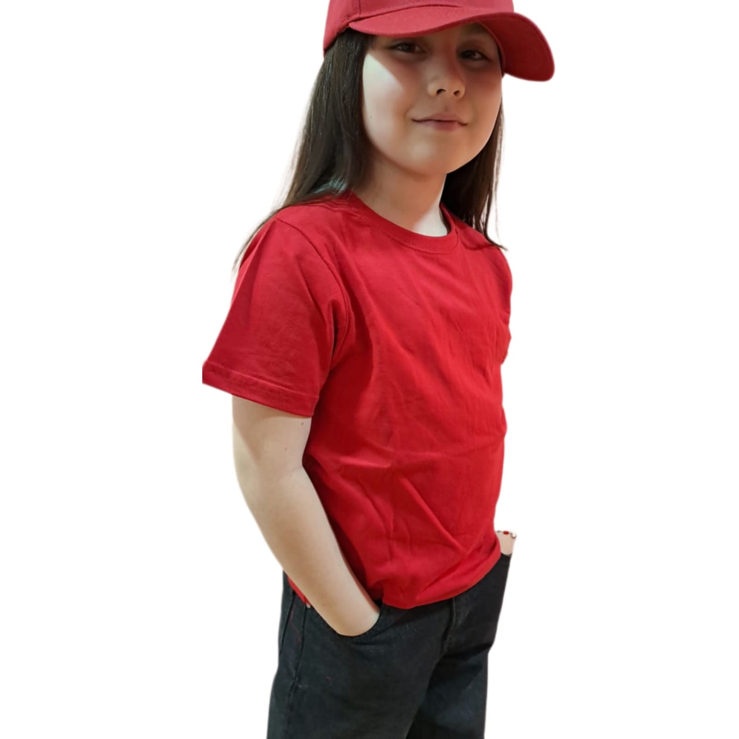 Poleras unisex de algodon de Niños Roja