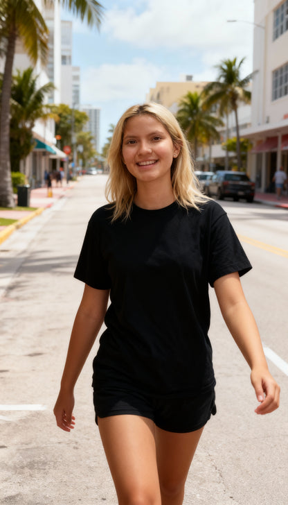 Polera Unisex 100% Algodón Premium Negra