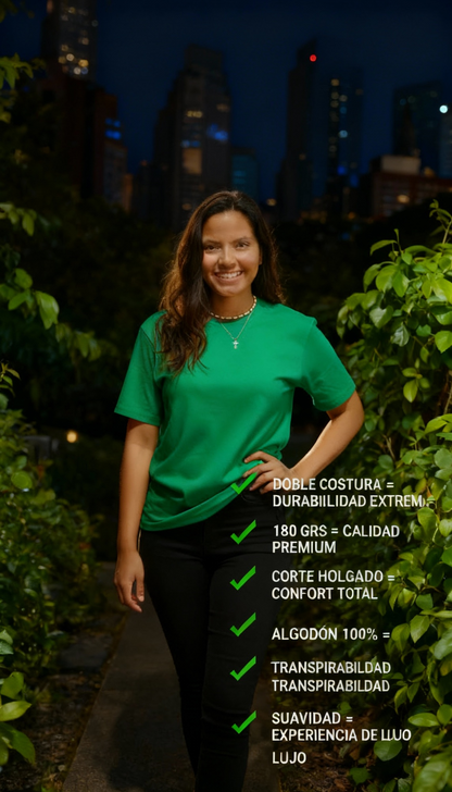 Polera Unisex 100% Algodón Premium Verde Cata