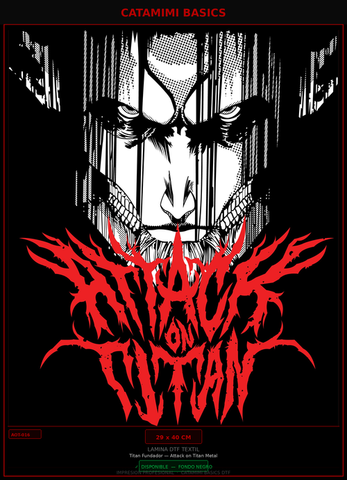Lámina DTF — Titan Fundador — Attack on Titan Metal (AOT-016)