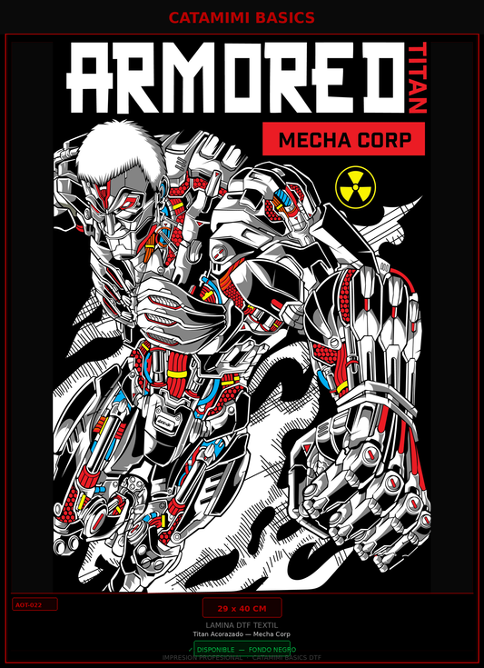 Lámina DTF — Titan Acorazado — Mecha Corp (AOT-022)